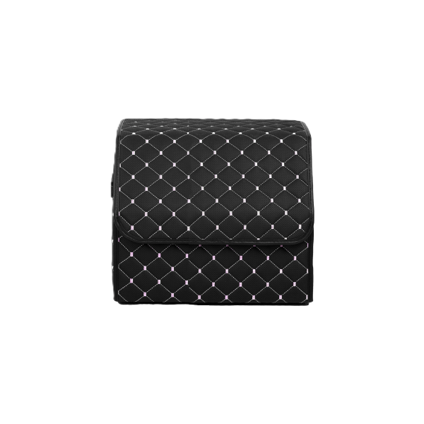 Органайзер для багажника AvtoCase S из экокожи (30/30/35) – черный с белым