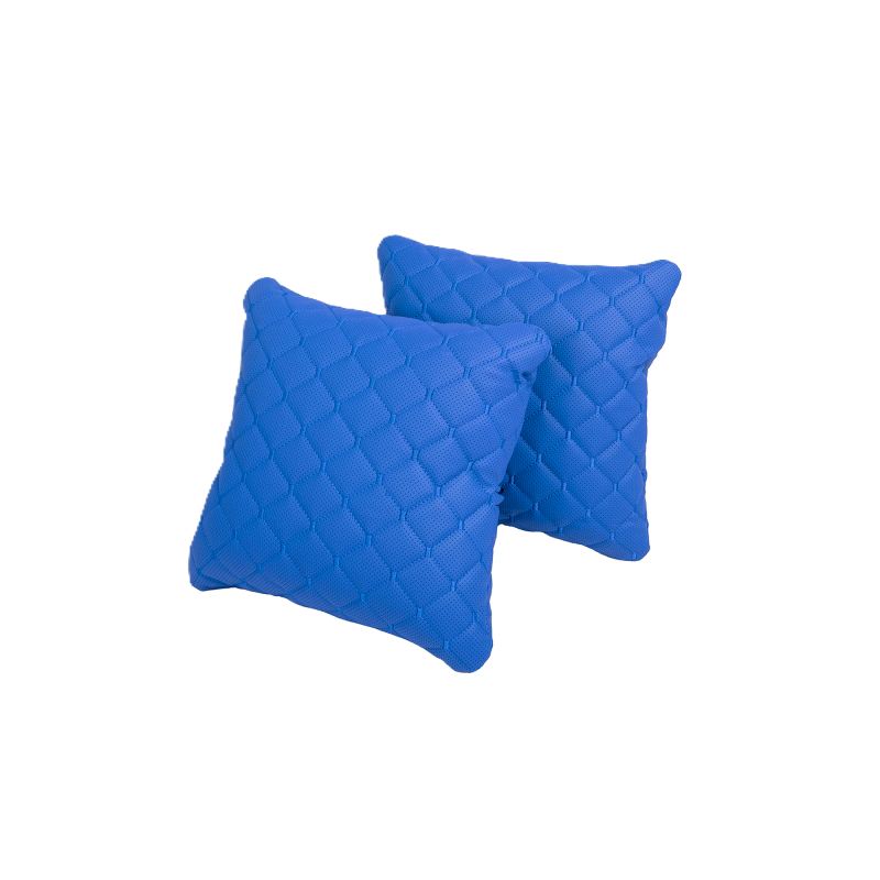 Подушка під спину 30×30 см (екошкіра) – Синя