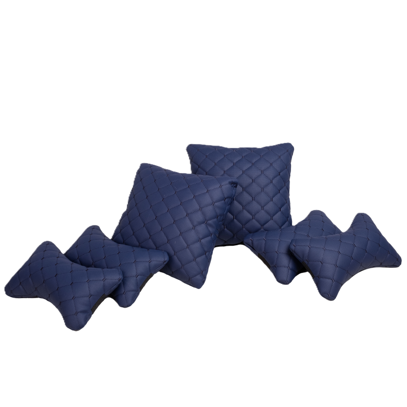 Подушка під спину 30×30 см (екошкіра) – Темно синя